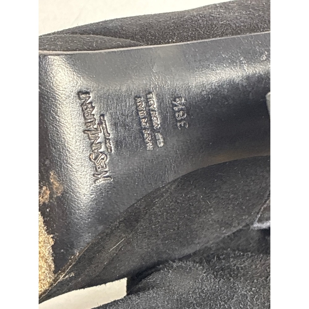 Yves Saint Laurent YSL Black Suede Tribute Platform Ankle Boots 38.5 Italy - Picture 8 of 11